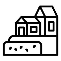 Coastal Village vector icon illustration of Coastline iconset.