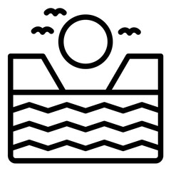 Cove vector icon illustration of Coastline iconset.