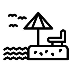 Beach vector icon illustration of Coastline iconset.