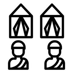 Muzdalifah vector icon illustration of Hajj Pilgrimage iconset.