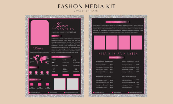 I will design press kits, travel, fashion, blogger, beauty, and influencer media kit