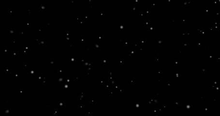 Shiny shimmering grain dust particles floating dark room. Fluid abstract dust flying randomly realistic snow glare winter morning flare sparkles light background. VFX overlay asset steam mist bg