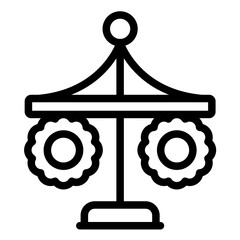 Maypole vector icon illustration of Festa Junina iconset.