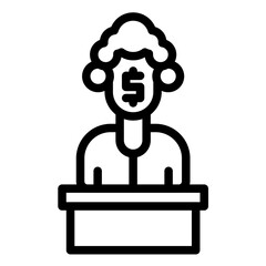 Bribed Judge vector icon illustration of Corruption iconset.