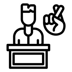 Deceitful Emblem vector icon illustration of Corruption iconset.