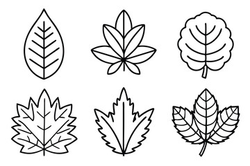 Leaves Clipart Line Art