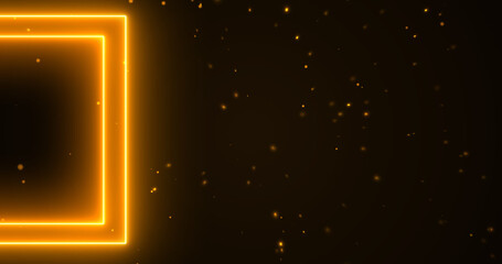 Obraz premium Starry galaxy space-type rectangle box glowing particle. Sparks burst neon astronomy cosmos universe fantasy inspiration jump bg. Punky ray spaceship starting exploding fractal fog idea.