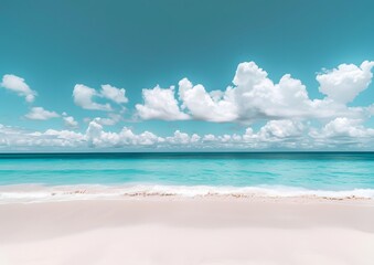 Fototapeta premium Tranquil Beach Scene with Turquoise Water