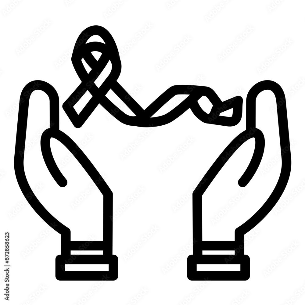 Poster Cancer Awareness Ribbon vector icon illustration of Chemotherapy iconset.