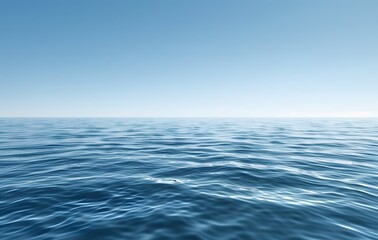Obraz premium Serene Ocean Landscape Under Blue Sky