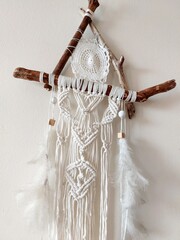 Macrame wall decor, handmade boho style. Interior design ideas