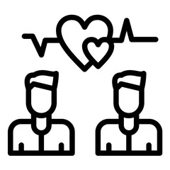 Love vector icon illustration of Friendship iconset.