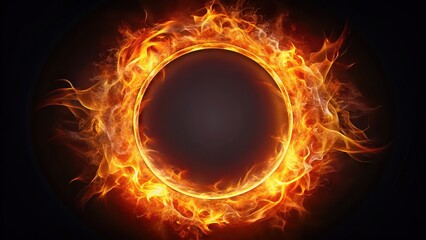 background circle flame, abstract, fiery, heat, glowing, round, circular, isolated, element, design, shape, orange, red, flare, light