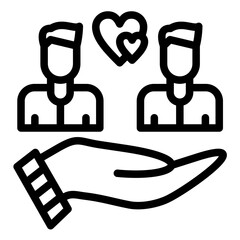 Compassion vector icon illustration of Friendship iconset.