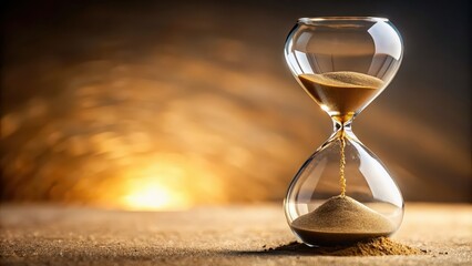 Hourglass with sand trickling down symbolizing passing time and urgency, time, sand, passing, flow, measurement