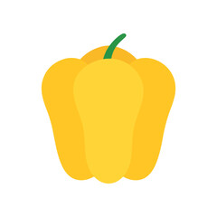 Yellow Bell Pepper Paprika Icon Clipart for Vegetables and Spices Vector Illustration
