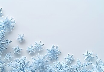 Elegant Snowflake Border on White Background