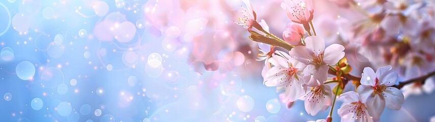 Obraz premium Spring Blossom Banner with Bokeh Effect