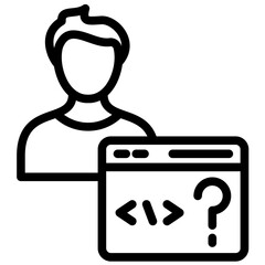 Non Technical User vector icon illustration of No Code iconset.