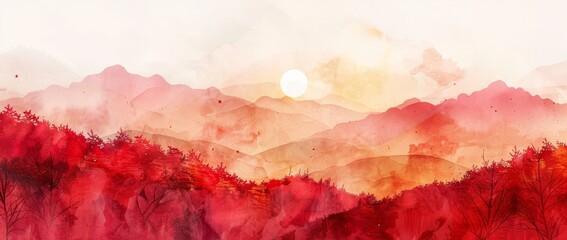 There are layers of watercolor, paint, sanlian, leaves, gold element, and a three-dimensional image of an animal, a plant, a flower, a horse, geometry, feathers, and a landscape.