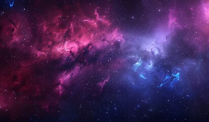 Naklejka premium Purple Blue Nebula Starry Night Sky Background
