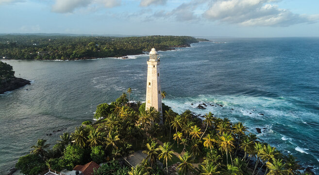 Aerial view of Dondra Lighthouse in Sri Lanka. High quality photo
