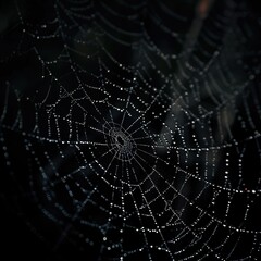 Fototapeta premium Spooky spider web on a dark background 