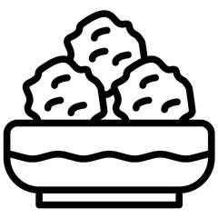 Meatballs vector icon illustration of Street Food iconset.