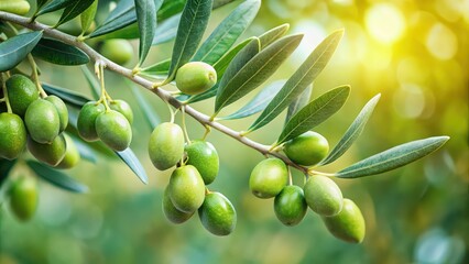A close-up shot of an olive branch with green leaves and ripe olives, peace, symbol, branch, olive, tree, nature