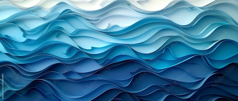 Poster An ocean texture Japanese wave pattern with wood cut style. Seamless pattern with ocean texture.