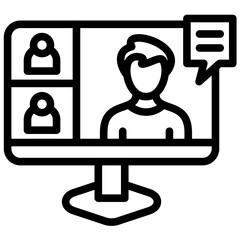 Online Meeting vector icon illustration of Business Training iconset.