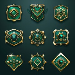 Obraz premium Modern game frame with avatar UI illustration. Isolated on a black background. Cartoon design.