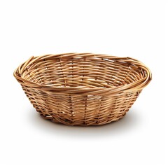 Fototapeta premium Vintage basket isolated on white.
