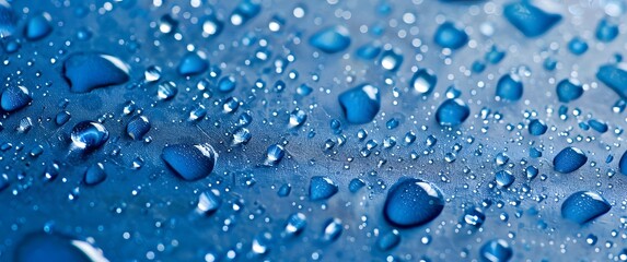 Macro Photography of Water Drops on Blue Background