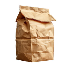 Brown Paper Bag Isolated on Transparent or White Background, PNG