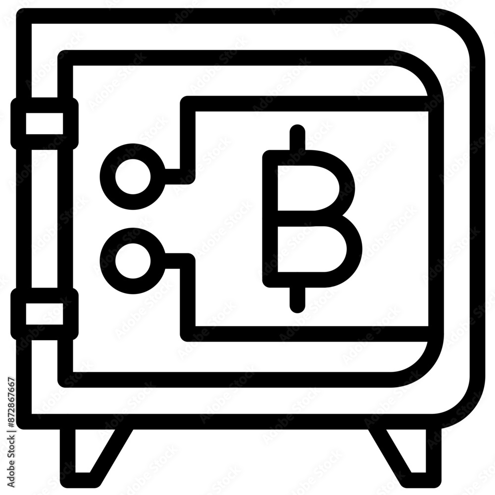 Sticker Crypto Vault vector icon illustration of Cryptocurrency iconset.