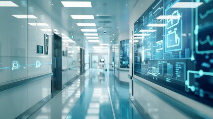 Virtual hospital, telemedicine, medical online, telehealth, healthcare and modern technology concept and medical background