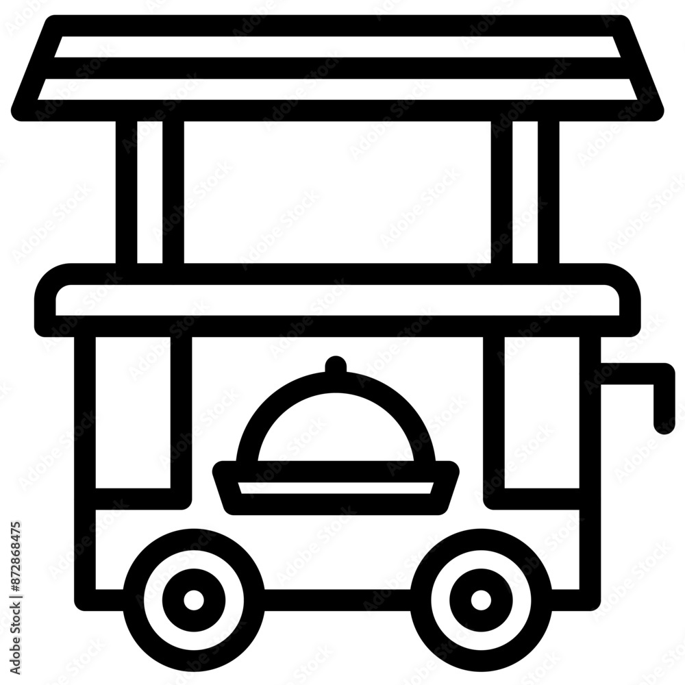 Wall mural Food Cart vector icon illustration of Catering iconset.