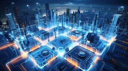 Blue technology style background