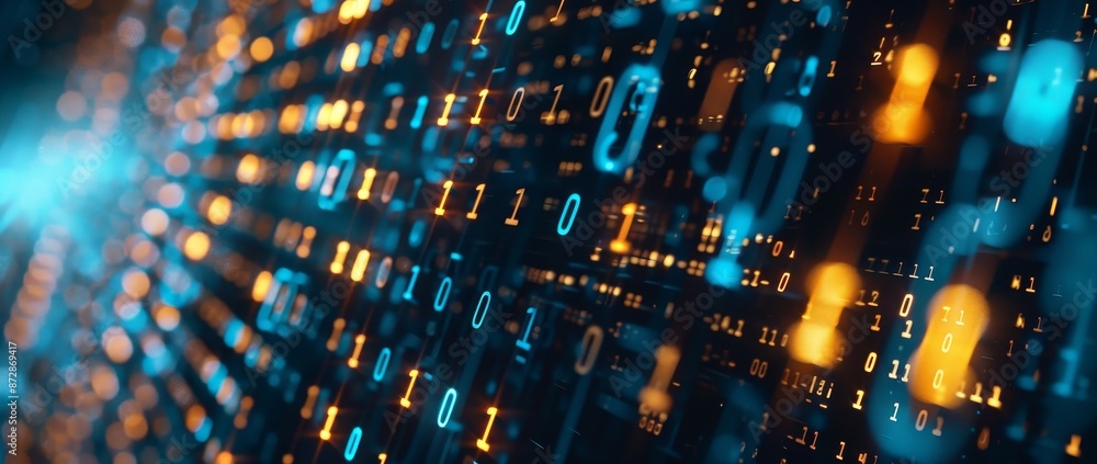 Leinwandbilder A concept of digital transformation. A binary code. A programming language.