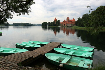 Trakai Lithuania 01 07 2024 . Trakai island castle of the Lithuanian princes on the island of Lake Galve