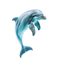 Playful Dolphin with a Cheerful Expression on a Clean White Background