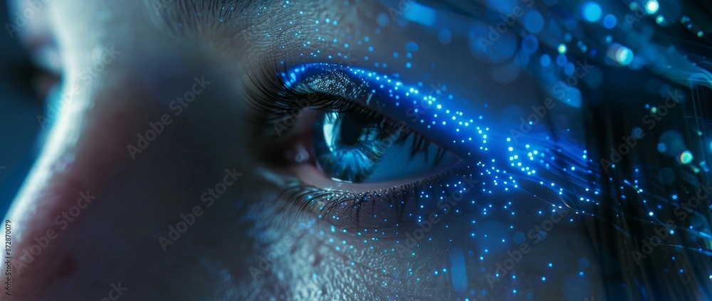 Aufkleber system of biometric authentication, facial recognition, and security.