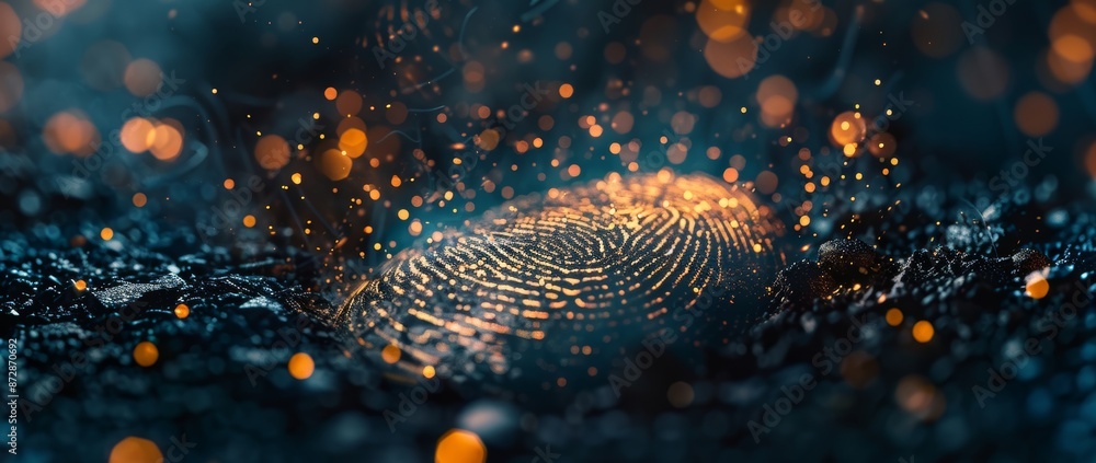 Aufkleber in a cybernetics and immersive technology future, fingerprints can be used to secure and access pass
