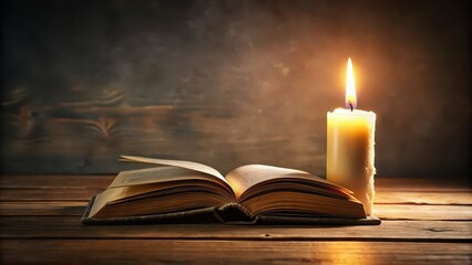 Book with a lit candle on top , reading, literature, ambiance, cozy, relaxation, education, studying, night time