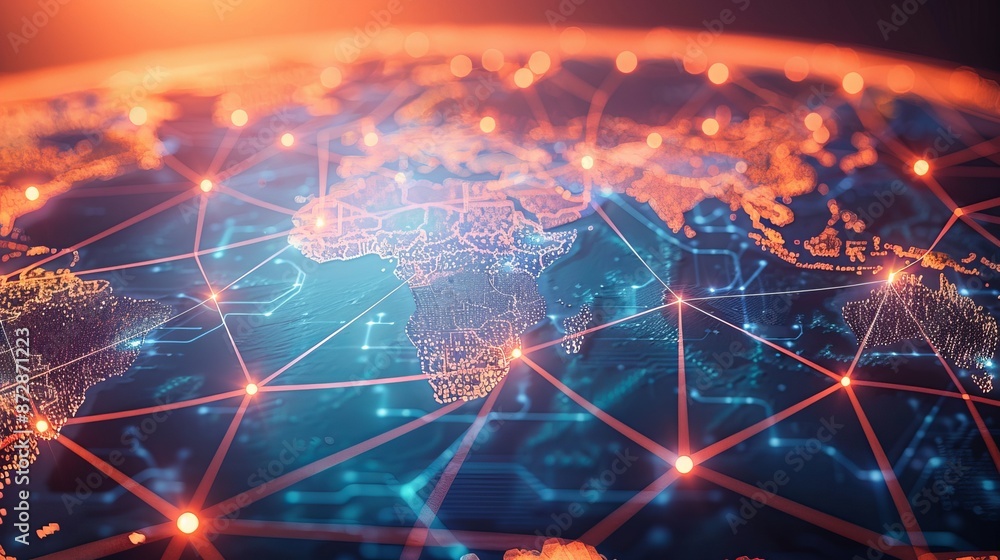 Poster business strategy based on global communication networks.