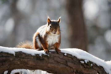 squirrel in the snow