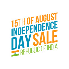 15 august, India Independence Day Commercial for shopping activities and holiday sales promotion. Vector illustration.