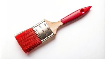 Red paint brush on a white background, red, paint, brush, white, background, tool, artist, painting, art supplies, vibrant