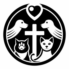 illustration of a dog and cat medical vector